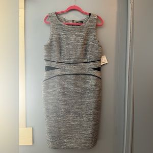 Grey with leather detail dress.